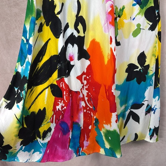 Jams World VTG Symphony Mini Dress Multicolor Abstract Floral Vibrant Tropical - Picture 3 of 13